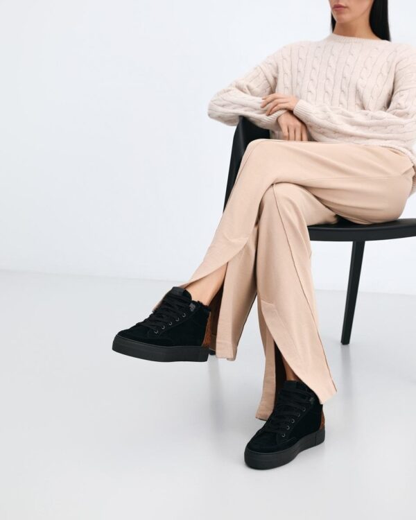 Кеды высокие Principe di Bologna BR 99-PEL casual velour+velmac nero