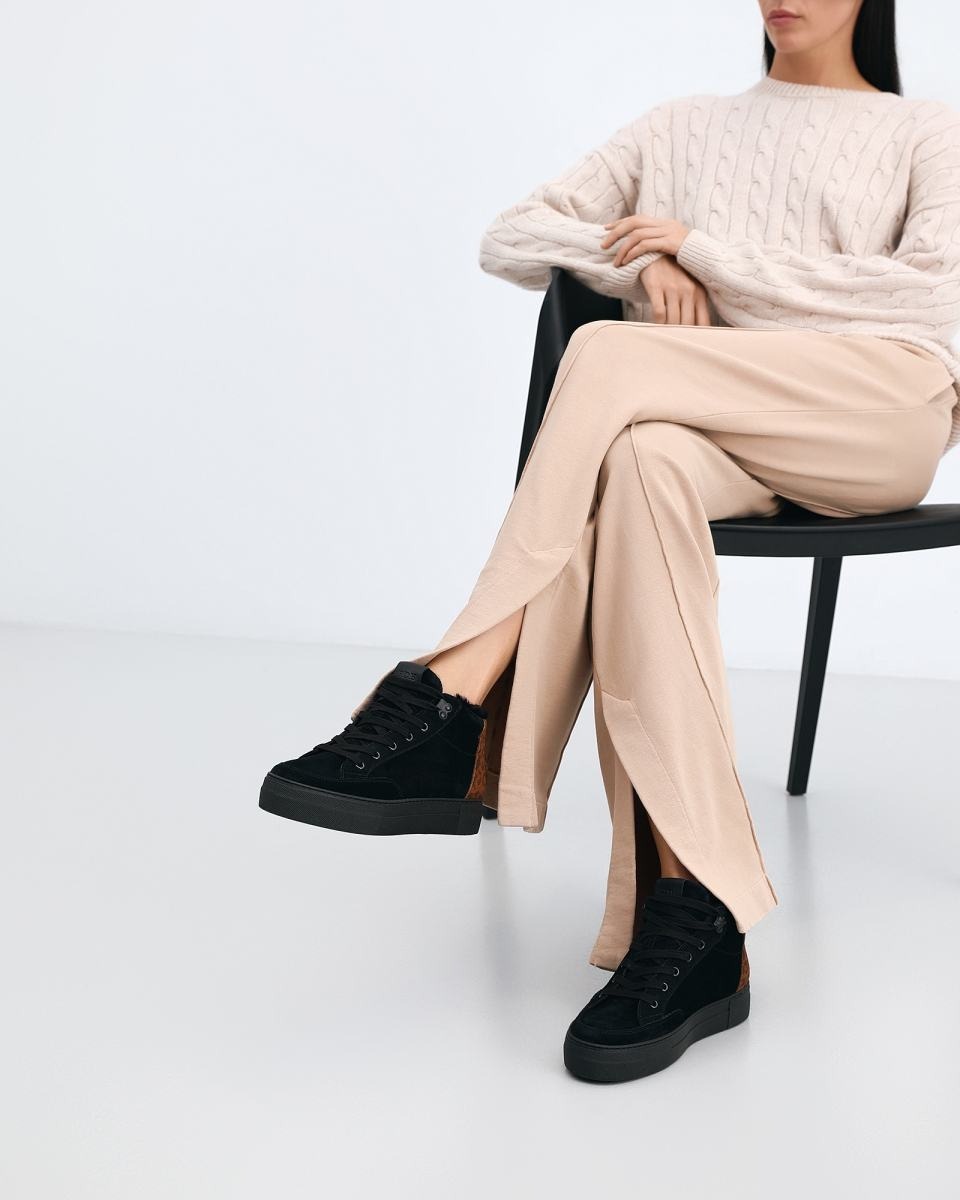 Кеды высокие Principe di Bologna BR 99-PEL casual velour+velmac nero