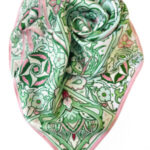 Платок «Арабески» by NINA RUCHKINA, кипарисовый 100% шёлк — изображение 2