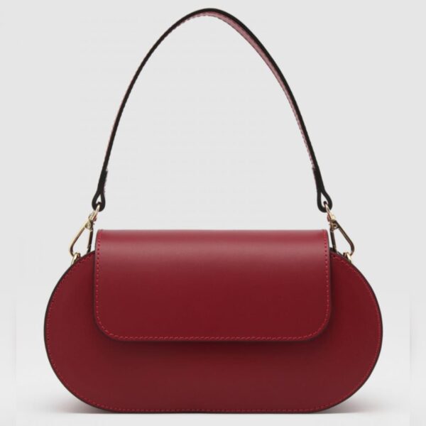 Сумка кожаная Principe di Bologna Kylie, ruga l130 rosso scuro