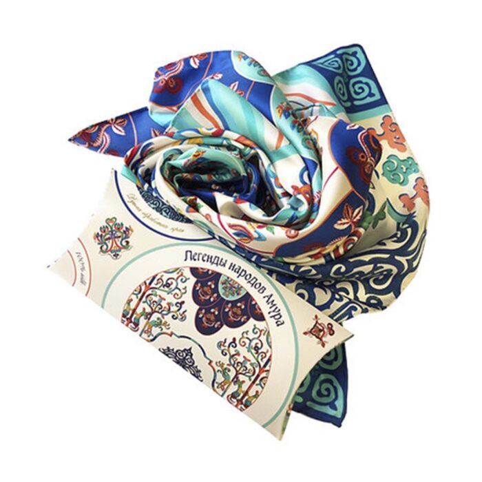Платок «Легенды народов Амура» by NINA RUCHKINA, шелк 100% — изображение 2
