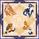 Платок «Русские сезоны. Леон Бакст» 100% шелк by NINA RUCHKINA, ручная подшивка — изображение 2