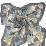 Платок КОТОМАНИЯ лавандовый/ бежевый, темно-серый/ светло-бежевый — изображение 3