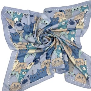 Платок КОТОМАНИЯ васильковый/темно-голубой, голубой/темно-голубой